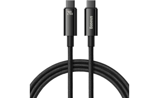 Baseus Tungsten Gold Fast Charging Data Cable Type-C to Type-C 240W 3m - Black